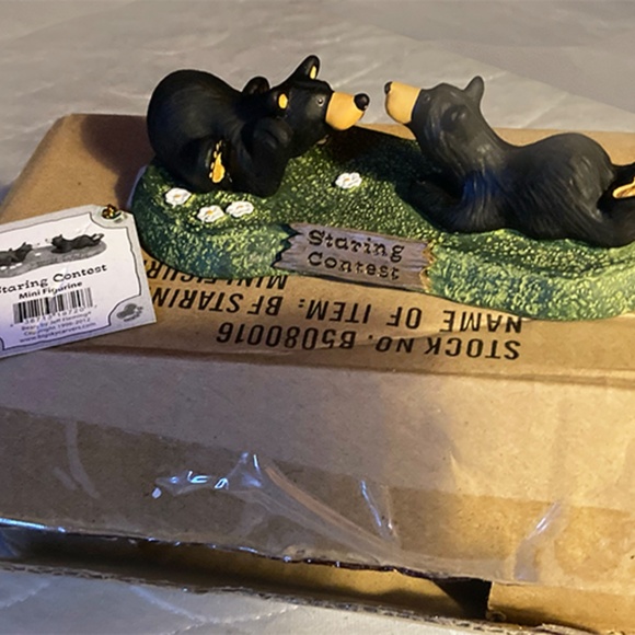 Big Sky Carvers Bear Staring Contest Mini Figurine Paperweight In Original Box - Picture 6 of 9